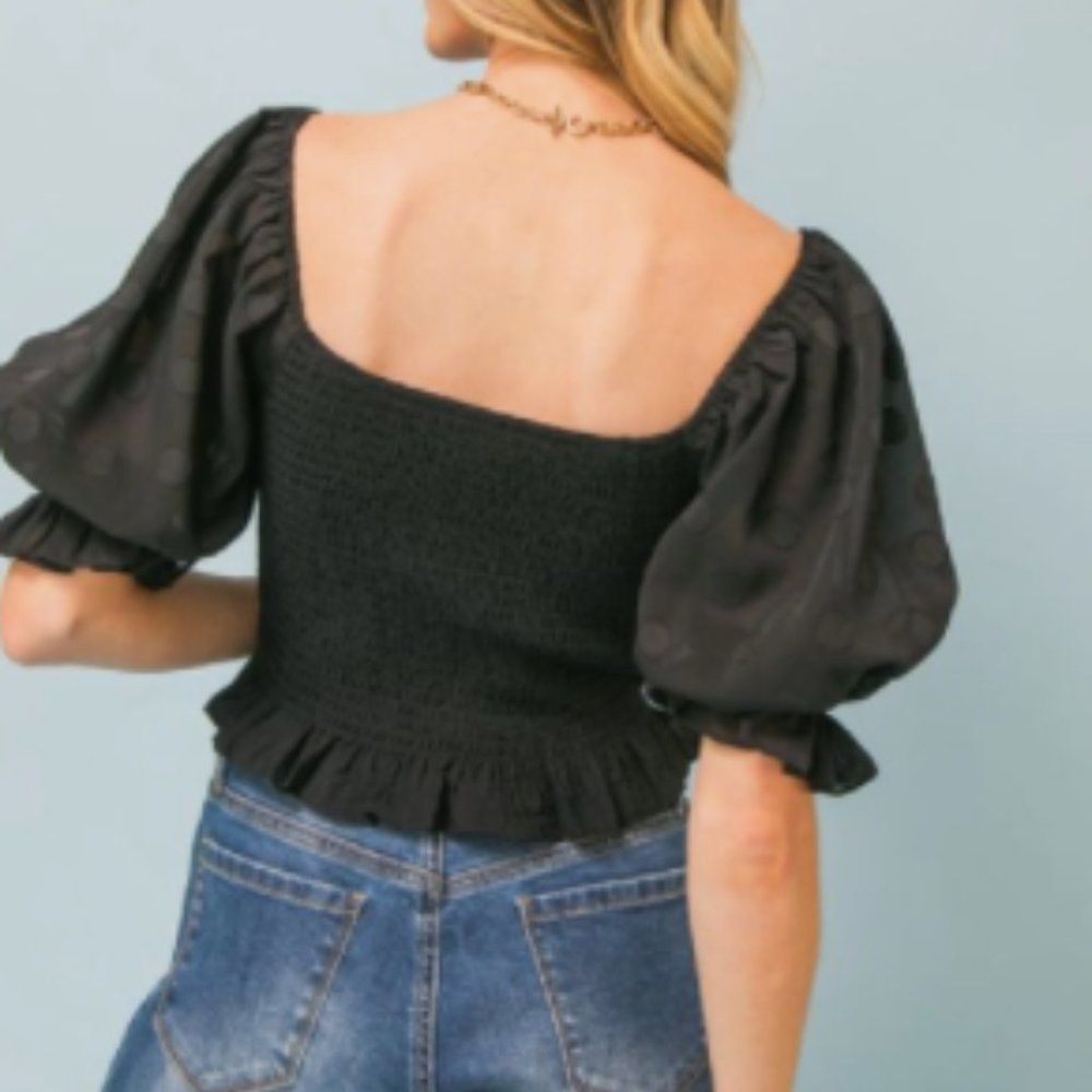 Black sleeves Crop Top from Flying Tomato - Picture 2 of 3